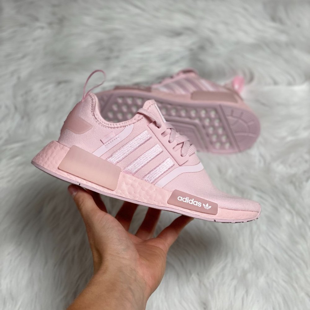 Adidas NMD R1 Low Top Mens Athletic Running Shoes Pink HQ8862 NEW Multi Sz - Picture 1 of 9